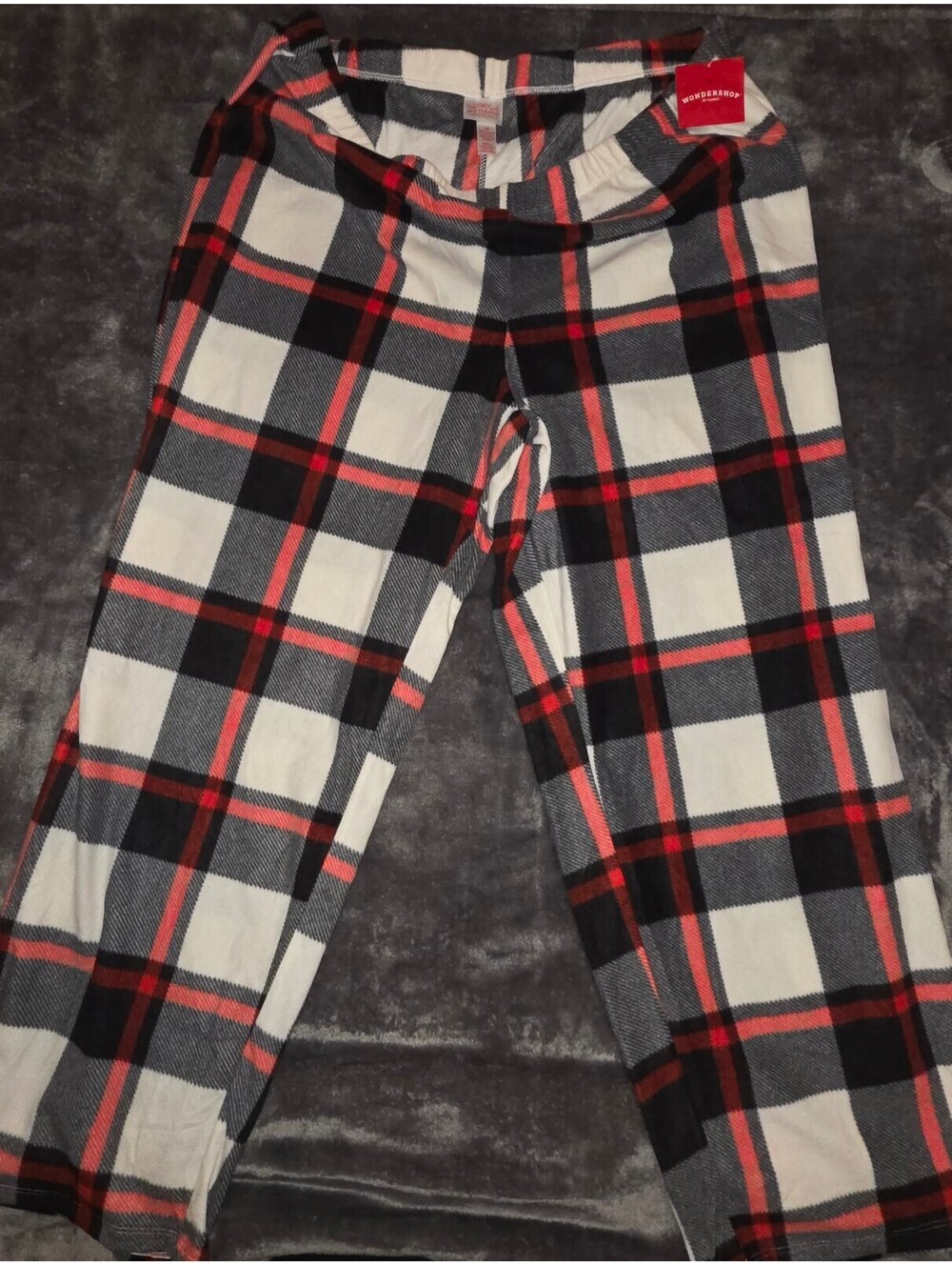 Red White and Black Plaid Pajama Pants - 1X